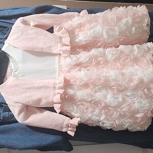 2 piece toddler pink/ white dress size 2